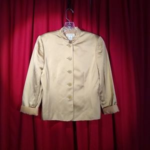 Gorgeous, satin, BEIGE/GOLD, Ann Taylor, Blazer